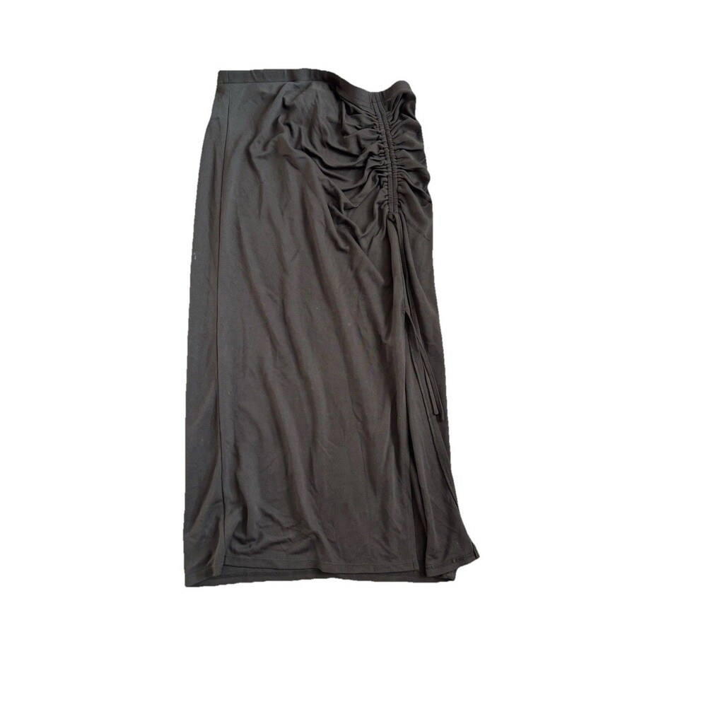 Marc New York Black stretchy Maxi‎ Side Slit Skirt w/ Elastic waist Size M Olive